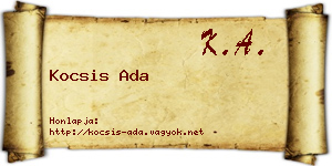Kocsis Ada névjegykártya